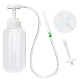 Ninonly 多目的洗浄器 クレンジングポンプ 手動ポンプ式 600ml大容量 目盛り付き 交換用ヘッド2個付き 逆流防止 50cmチューブ 男女兼用