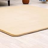 フリーリー ラグ カーペット 高反発ラグ 極厚25mm 140×200cm 抗菌・防ダニ加工 厚手 ラグマット オールシーズン 滑り止め付 マイクロファイバー サイズ (S無地・ベージュ)