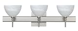 Besa照明3sw-467952-sn-sqサテンニッケル仕上げBath Vanity With Marbleガラス