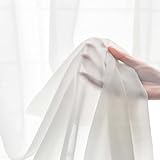 moonfarm 75D ソフト シフォン 生地 白 1～10m×幅1.5m 無地 手芸 布 薄手 (5m)