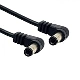 Cablecc DC電源 5.5 x 2.1mm / 2.5mm オス→ 5.5 2.1/2.5mm オスプラグケーブル 直角 90度 60cm 24AWG