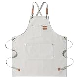 [FREESE] アウトドアエプロン ワークエプロン メンズ 【厚手・綿100%帆布】 キャンプ 焚き火 作業 DIY 料理 BBQ カフェ 美容師 前掛け 綿 キャンバス (ホワイト)