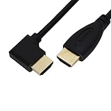 HDMIケーブル A型オス直角90高クリアケーブル左右上下L型3D/4K音ビデオケーブル(0.5m向左)