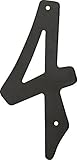 HIllman 841624 4-Inch Nail-On Black Die Cast Aluminum House Number 4 [並行輸入品]