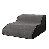 犬 階段 犬用踏み台 ペット用品 ペット階段 2/3段 犬用ステップ 小型犬 老犬介護 怪我防止 滑り止め 高密度フオーム 洗えるカバー 介護用 安全 耐久 心地よい (2段-B)