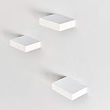 LAPTAIN 飾り棚 壁掛け棚 ウォールシェルフ ディスプレイ 天然木製 かわいい 石膏ボード 三点セット ホワイト