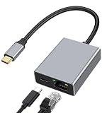USB-C LAN アダプター 1000Mbps高速+PD100W急速充電 2in1有線LANアダプター Type-C to RJ45 ギガビットイーサネット 変換アダプタ アルミ合金 MacBook iPad Pro iPhone 17 スマホ対応