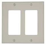 Leviton 2-gang標準サイズナイロンWallplate、2-decora 80409-NT 1