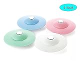 ( Set of 4 Drain Stoppers ) 2 in1シリコン水ユニバーサルDrain Stopper /キッチンシンク、バスタブ、バスルームシンク、バスルーム用ヘアキャッチャー排水、停止