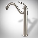14" Contemporary Bathroom Lavatory Vanity Vessel Sink Faucet, Brushed Nickel, Swivel Spout [並行輸入品]