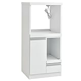 タンスのゲン 国産 完成品 レンジ台 幅50cm コンセント付き 可動棚 ホワイト 21070012 WH