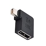 Cablecc ミニ DisplayPort 1.4 オス - DP メス アングル アダプター Ultra-HD UHD ビデオ PC ラップトップ モニター用 8K 60hz 4K 144hz 7680*4320 高速帯域幅