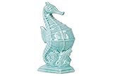 Urban Trends Collection 12982 4 Piece Ceramic Gloss Light Blue Big-Belly Seahorse Figurine on Seawee