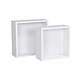 arne 壁掛け棚 ウォールラック シェルフ 大小同色2個セット 薄型 WallBoxSeven Dtype ホワイト