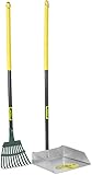 Flexrake 68W Large Scoop and Steel Rake Set with 36-Inch Cherry Stained Wood Handle [並行輸入品]