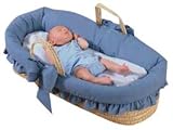 Baby Doll Bedding Denim Moses Basket, Blue by BabyDoll Bedding