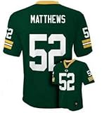 クレイMatthewsグリーンBay Packers # 52 NFL YouthグリーンJersey