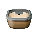 エバークック 電子レンジ調理器具 耐熱ガラス 炊飯 お米 ガラス厚み5mm 1460ml スクエア型 Ｌサイズ アンバー ドウシシャ