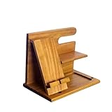 Juleduo 組み立て不要 木製 電話ドッキングステーション アッシュキーホルダー スマホ スタンド 腕時計 メンズギフト 小物入れ 夫婦 記念日 父 誕生日 ナイト 旦那 彼氏 卒業式 ガジェット (木目ナチュナル)