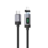 日本の中小企業 MSL FORCE USB-C 変換用ケーブル Type-C to lightning 27W PD 480Mbps f67 f68 lightning コネクタ 1個 デジタル表示タイプ [2m]