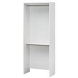 白井産業【SHIRAI】オープンクローゼット ハンガーラック 2段 ポルターレクローク 幅80cm 奥行約40cm 高さ200cm ホワイト 白 POC-2080WPWH