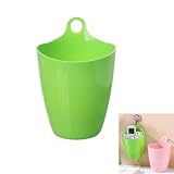 HAPPY SUGAR ゴミ箱 壁掛け フタなし 卓上ゴミ箱 洗面台 キッチン 小さい コンパクト ミニサイズ 軽量 プラスチック製 吊り下げ ひっかけ グリーン
