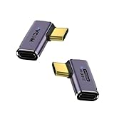 VCOM 2PACK USB 4 Type C変換アダプター 40Gbps 90°曲げ L字 USB 4.0 高速データ転送 充電PD240 w 8K@60Hz映像出力 Thunderbolt 3対応 USB C Type C オスtoメス延長コネクタ USB Cハブ ドッキングステーション/タブレット MacBook Air/Pro/ノートパソコン/携帯電話用