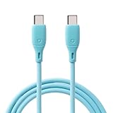 iFace Type-C to Type-C Neo 充電 ケーブル 1.2m ストレート (ネオブルー)【 急速充電 3A 絡みにくい USB-C & USB-C シリコン素材 アイフェイス ケーブルタイ付属 iPhone Galaxy iPad MacBook Pro 各機種対応 】