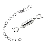 KARMAREY ネックレス 留め具 ステンレス製 マグネット クラスプ 金属アレルギー対応 磁石 チェーン エンドパーツ 金具 パーツ 接続金具 シルバー, 筒【レギュラー】