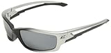 Edge Eyewear SK117 Kazbek Safety Glasses, Black with Silver Mirror Lens [並行輸入品]