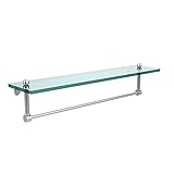 Allied Brass PR-1/22TB-SCH 22-Inch Single Shelf with Towel Bar, Satin Chrome [並行輸入品]