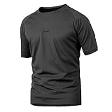 Tactical T-shirt サバイバルゲーム装備 エアソフト ギア アウトドア シューティング 射撃 狩猟 迷彩服 戦闘服 タクティカル BDU 半袖 コンバット Tシャツ 速乾通気 - Black - L