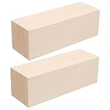 jojofuny 2個 彫刻用のバスウッド クラフト用のウッドブロック 木製ブロッ