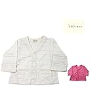 【子供服】 kids zoo (キッズズー) 袖裏花柄リップルボーダーカーディガン 70cm～95cm W26400