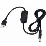 12v usb 変換 USB → DC12V 昇圧 12v 5v 変換 2.1mm X 5.5mm DC 昇圧ケーブル (0.3m)