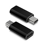USB C to ミニUSB アダプタ USB C (メス) - Mini USB(オス)アダプター データ充電器コンバータ(2個パック) ブラック