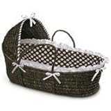 Espresso Hooded Moses Basket Brown Dot by Badger Basket [並行輸入品]