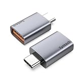 Syntech USB C - USBアダプター (2パック) 10Gbps USB3.2 Gen 2 サイドバイサイドフィット Type C オス - 3.2メスアダプター iPhone 17 16 Pro Max/iPad/iMac/MacBook ProとThunderbolt 4/3デバイスに対応