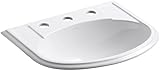 KOHLER K-2279-8-0 Devonshire Self-Rimming Bathroom Sink, White [並行輸入品]