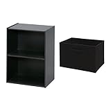 【セット買い】アイリスオーヤマ カラーボックス 2段 幅41×奥行29×高さ58.6cm ブラック + インナーボックス ブラック