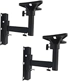 ETHU 壁掛けスピーカー金具 汎用スピーカーブラケット スピーカースタンド 取り付け 角度調整可能 伸縮可能 マウント ベース 金具 2個セット