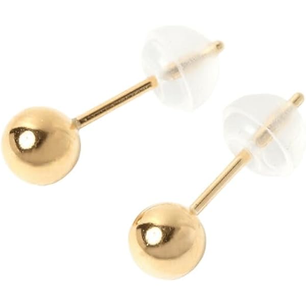 Amazon | pt900 ミラーボール ピアス 6mm 丸玉 シリコンWロック