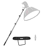 JINBEI HD-230 7.5フィート / 230cm 手持ちポータブルライトスタンド 1/4インチ 3/8インチアダプターブームポール付き 簡単ツイストロック付き スタジオLEDパネルスピードライトリフレクター対応