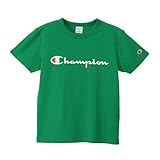 [チャンピオン] Tシャツ スクリプトロゴ キッズ 半袖 丸首 綿100% バインダーネック ラバープリント ショートスリーブTシャツ ベーシック CK-Z302 ケリーグリーン 140