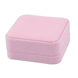 uxcell 小物入れ 収納ホルダー 箱 ベルベット 四角形 デザイン ネクレッス ブレスレット ジュエリー ギフト ピンク