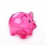 cINRA ®透明キュートローズレッドPig Piggy Bank Cartoon Toy Bank Money市場コインボックス保存お金ボックス子供プレゼント