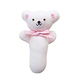 日本製 ベビー用ラトル　鈴入りがらがら　クマさん　ピンク