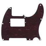 Musiclily TLハムバッカーPUテレキャスターピックガード Fender USA/メキシコスタンダードTeleエレキギター用 、4P赤べっ甲柄
