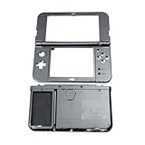 ダークグレー New3DSXL 予備ハウジングケース DCD シェル 3個セット 交換用 New3DS 3DS XL LL 3DSXL New3DSLL コンソール用、上部スクリーンフレーム + ボタンフェイスプレート + 下部バッテリーカバープレート