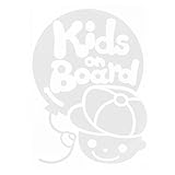 ホワイト（白） Kids on Board〈男の子 〉ステッカー 窓ガラス シール 車の後ろ キッズ イン ザ カー ※吸盤・マグネットタイプではありませ...